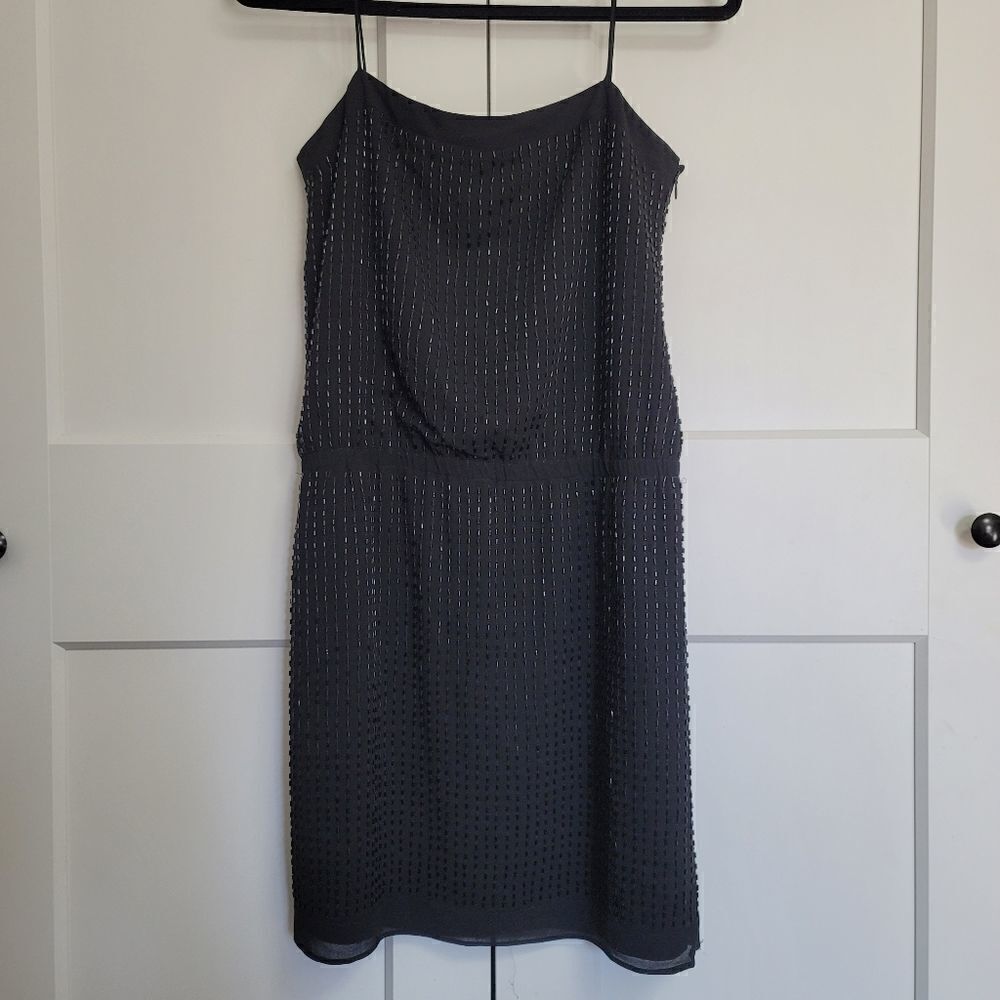 Ann Taylor spaghetti strap beaded black dress - Picture 9 of 12